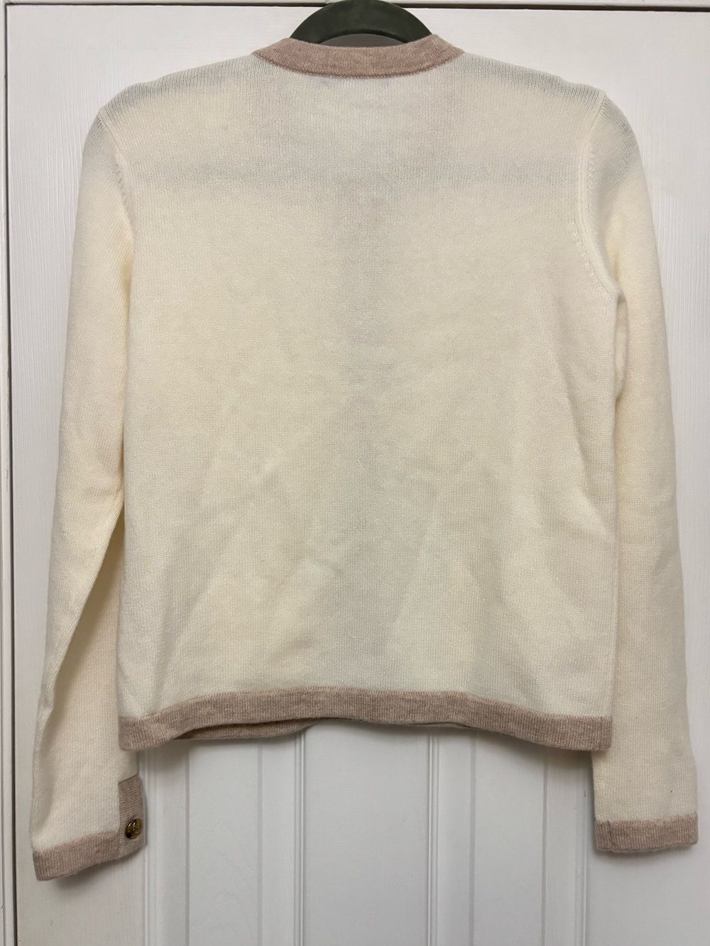 J. McLaughlin Ainsley Cashmere Cardigan Sweater Ivory Oatmeal Gold Buttons S - Picture 7 of 9
